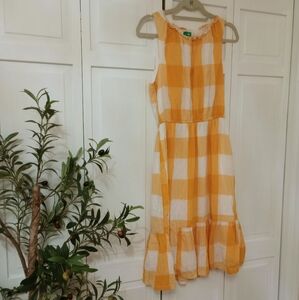 Dip women's yellow plaid dress Size M